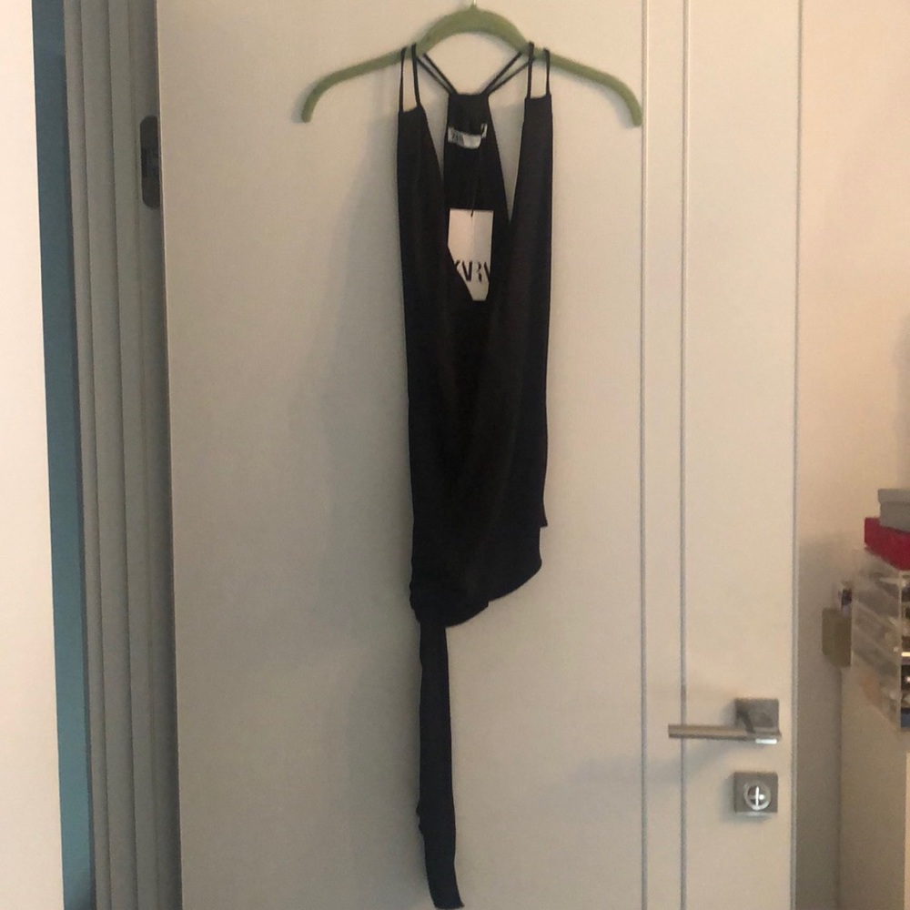 Black silky tank